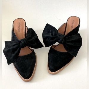 Jeffrey Campbell Bow Suede Slip On Mule